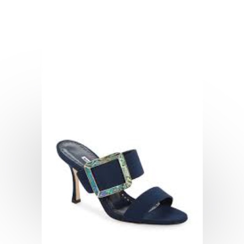 Manolo Blahnik Gable Abalone Buckle Sandal (Women)